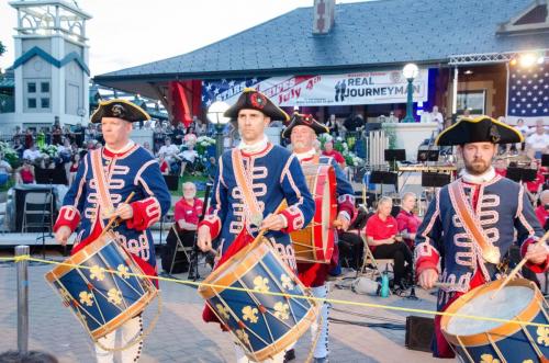 Tippecanoe Ancient Fife and Drum Corps gives the band a break