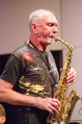 Guest soloist Howie Smith on the saxophone